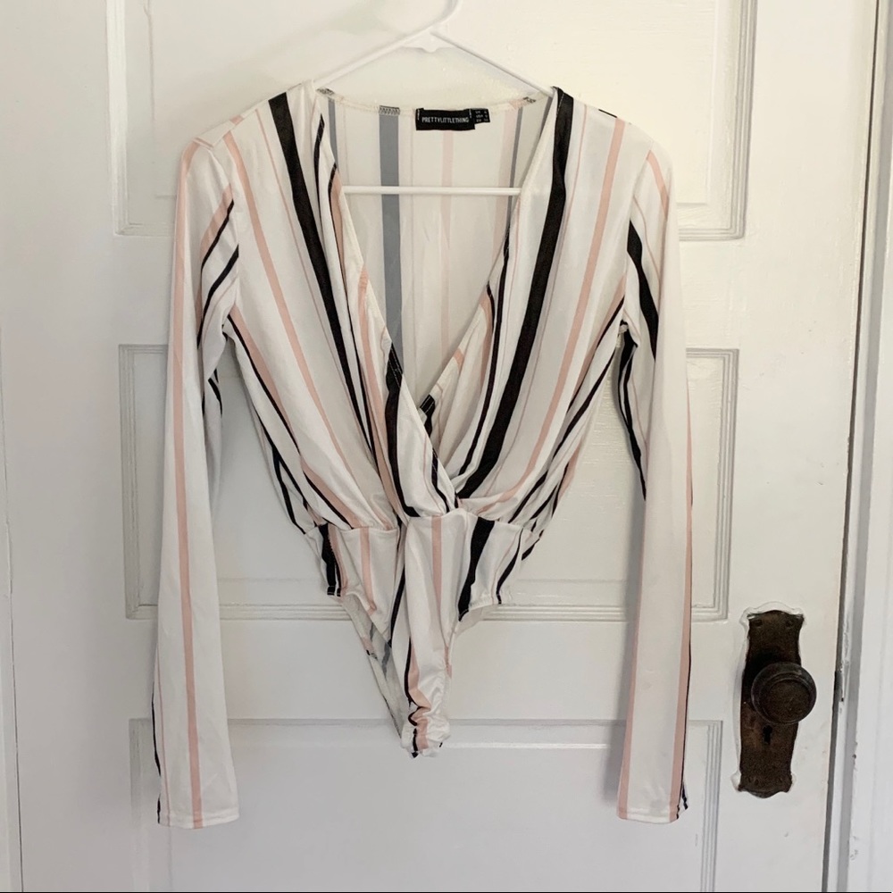 Pretty Little Thing Striped Bodysuit